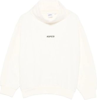 Aspesi Kids Sweatshirts, male, White, 8 Y, High-neck Sweatshirt