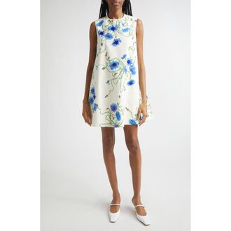 Stella McCartney Cornflower Embroidered Cotton Trapeze Minidress at Nordstrom, Size 10 Us
