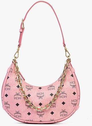 MCM Small Aren Crescent Hobo Bag in Visetos