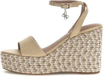 Guess Schoenen, Dames, Beige, 38 EU, Everly Platform Wedge Sandaal