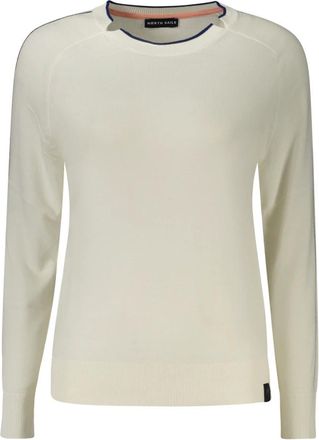 North Sails Truien & Vesten, Dames, Wit, L, Katoen, Viscose-katoen trui met ronde hals