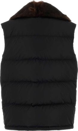 Prada Womens Gilet Black Nylon Vests