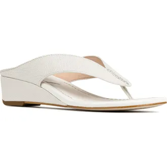Donald J Pliner Vylette Wedge Flip Flop in Porcelain at Nordstrom Rack, Size 6.5