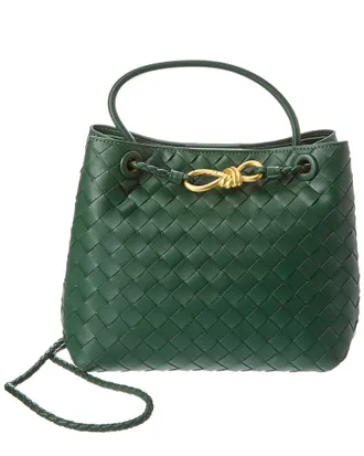 Tiffany & Fred Woven Leather Top Handle Messenger Bag