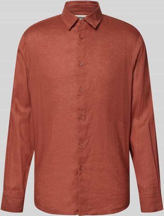 Drykorn Drykorn Slim Fit Freizeithemd aus Leinen-Baumwoll-Mix Modell RAMIS in Rostrot, Gr&ouml;&szlig;e XXL