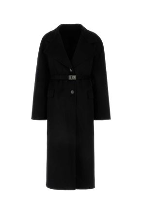 Ferragamo Womens Black Wool Blend Coat - Size EU 34 (Womens)