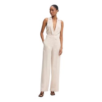 Simona Corsellini Mono con cuello en V - Jumpsuits & Playsuits - Mujer - Beige - S