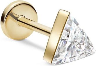 Maria Tash Diamond Triangle Single Stud Earring in Yellow Gold at Nordstrom, Size 2.5