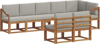 vidaXL Conjunto De Sof&aacute;s De Exterior 8 Uds. Gris Natural Y Claro Vidaxl