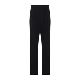 Giorgio Armani Pleated Front Trousers - female - Giorgio Armani - Slim-fit Trousers - Black - S - Trousers