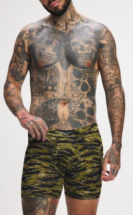Savage x Fenty Ultra Soft Knit Boxer Briefs in Military Olive Green Easy Tige at Nordstrom, Size Xxx-Large
