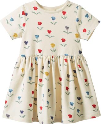Nature Baby Kids Saturday Organic Cotton Jersey Dress in Delphine Blooms Prin at Nordstrom, Size 12-24M