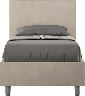 ITYhome Letto Singolo rivestito in Microfibra - adele - Dimensione Rete: 80x190 - Colore: Sabbia - Tipologia Letto: Senza Rete