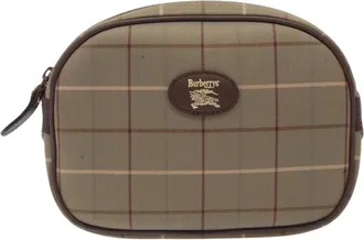 Burberry Nova Check Beige Canvas Clutch Bag (Pre-Owned)