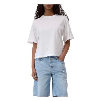 Closed Closed, T-Shirts, female, White, Size: XS T-shirt girocollo mezza manica a scatola