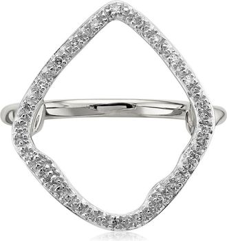 Monica Vinader Riva Hoop Diamond Ring in Silver at Nordstrom Rack, Size 4.5