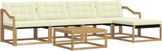vidaXL Conjunto De Sof&aacute;s De Exterior 6 Uds. Blanco Y Crema Vidaxl