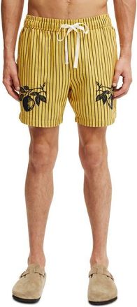 Cotton On Mens Easy Short in Yellow Fruits Stripe at Nordstrom, Size X-Small