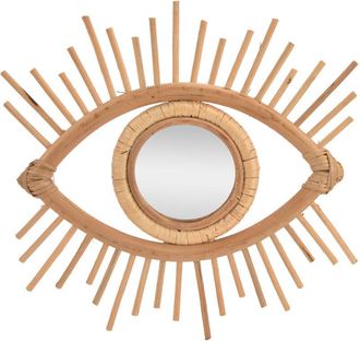 OEM Espejo, Espejo De Maquillaje De Vidrio De Rat&aacute;n, Espejo Tejido Con Forma De Ojo De Rat&aacute;n Para Decoraci&oacute;n Del Ba&ntilde;o Del Hotel En Casa, 13,8x13,0 Pulgada