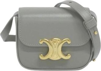 Celine Pre-owned Cross Body Bags, female, Gray, Size: ONE SIZE Pre-owned Mini Claude Calf Shoulder Bag