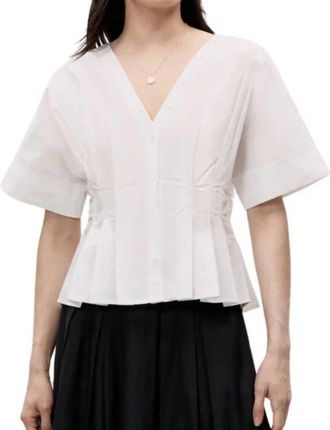 Rebecca Taylor Priya V-Neck Top In White