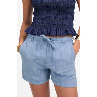 Madewell Drawstring Linen Shorts in Sunfaded Blue at Nordstrom Rack, Size Xx-Small