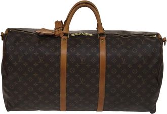 Louis Vuitton Keepall Bandoulière 60 Brown Canvas Travel Bag (Pre-Owned)