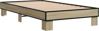 vidaXL Estructura cama madera ingeniería metal roble Sonoma 100x200 cm Vidaxl