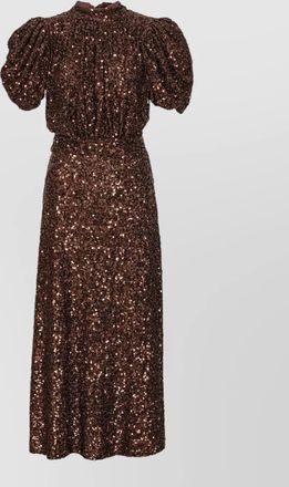 Rotate sequin short-sleeve maxi dress