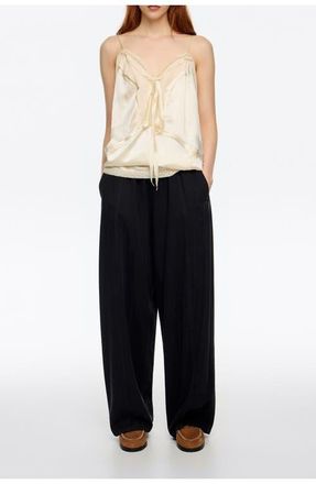 Bimba & Lola Denim Wide Leg Trousers in Washed Black at Nordstrom, Size X-Small Eu