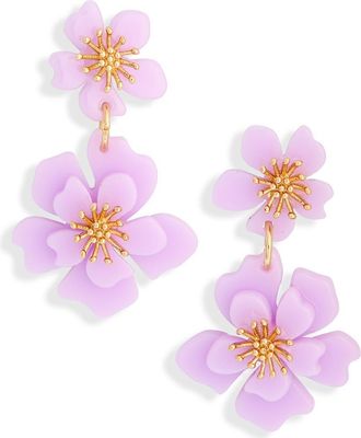 Leith Pansy Drop Earrings in Purple Multi- Gold at Nordstrom Rack