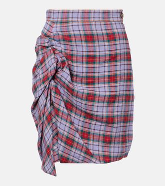 Vivienne Westwood Gonna midi Panther in lino arricciato