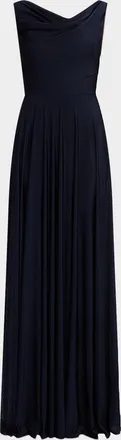 Black Halo Jacqueline Cowl-Neck Jersey Gown