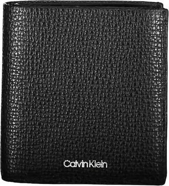 Calvin Klein Mens Pebble Leather Wallet Bifold - Black - One Size