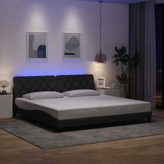 vidaXL Vidaxl - Estructura De Cama Con Led Sin Colch&oacute;n Gris Oscuro 200x200 Cm