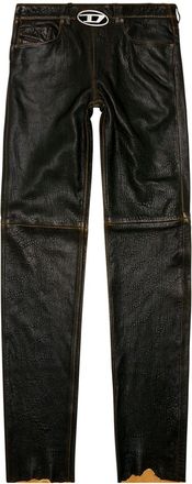 Diesel P-Kooman leather trousers - men - Sheepskin - 50 - Black