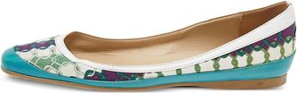 Jimmy Choo London patterned ballet flats - women - Leather/Canvas/Rubber/Leather - 39 - Blue