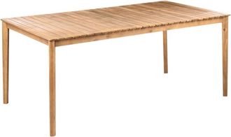Beliani Garden Dining Table Light Brown Acacia Wood 180 x 100 cm for 6 Outdoor Rectangular Rustic Style JACO