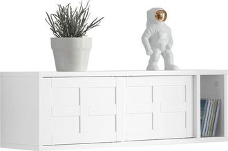 SoBuy Perchero De Pared Con 2 Puertas Correderas Y 1 Compartimento Estante De Pared Para Pasillo Entrada 75 X 20 X 23 Cm Fhk18-w Sobuy Es
