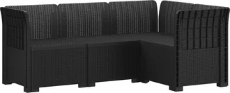 vidaXL Sof&aacute; De Jard&iacute;n Para 4 Personas Estilo Rattan Pp Gris Antracita Vidaxl