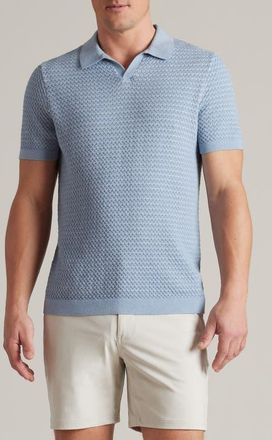 Rhone Johnny Collar Polo in Arctic Blue/white at Nordstrom, Size X-Large