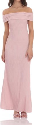 Lucy in the Sky Textured Off Shoulder Maxi Dress In Blush Pink