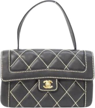 Chanel Pre-owned Leather chanel-bags - Dames - Vintage Handtas - Zwart - ONE Size - Vintage