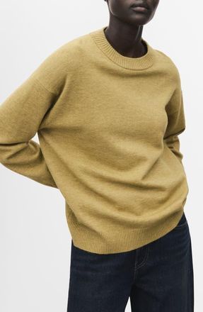 Mango Oversize Crewneck Sweater in Green at Nordstrom, Size X-Small
