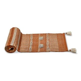 Tag Bianca Tufted Tassel Beige Cotton Table Runner for Spring in Brown at Nordstrom