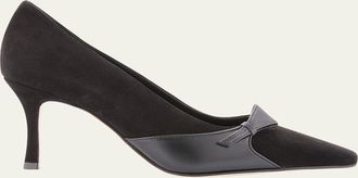 Manolo Blahnik Morcou 70mm Mixed Leather Pumps