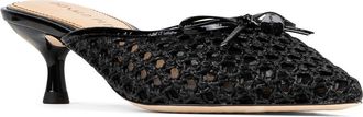 Donald J Pliner Soel Woven Raffia Bow Mule in Black at Nordstrom Rack, Size 9.5