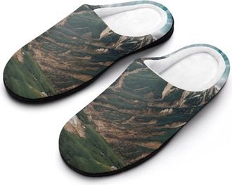 Generic Mountains Northern Alps Slippers Men Winter Warm Cotton Anti-Slip Indoor Slip-Ons House Shoes