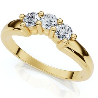 Pompeii3 Curved Womens Diamond Wedding Ring 14k Gold Lab Grown