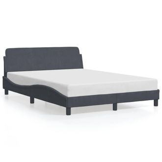 Berkfield Home Bed Frame without Mattress Dark Grey 135x190 cm Double Velvet